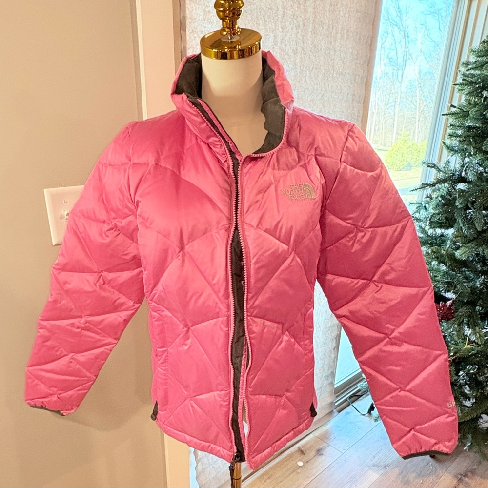The North Face woman’s  Bright Pink Puffer Coat